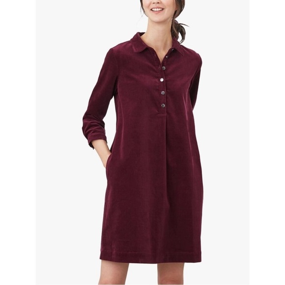 Joules Dress Maroon Corduroy Button Chest and Wrists NEW with TAGS US Size 6 - Picture 1 of 12